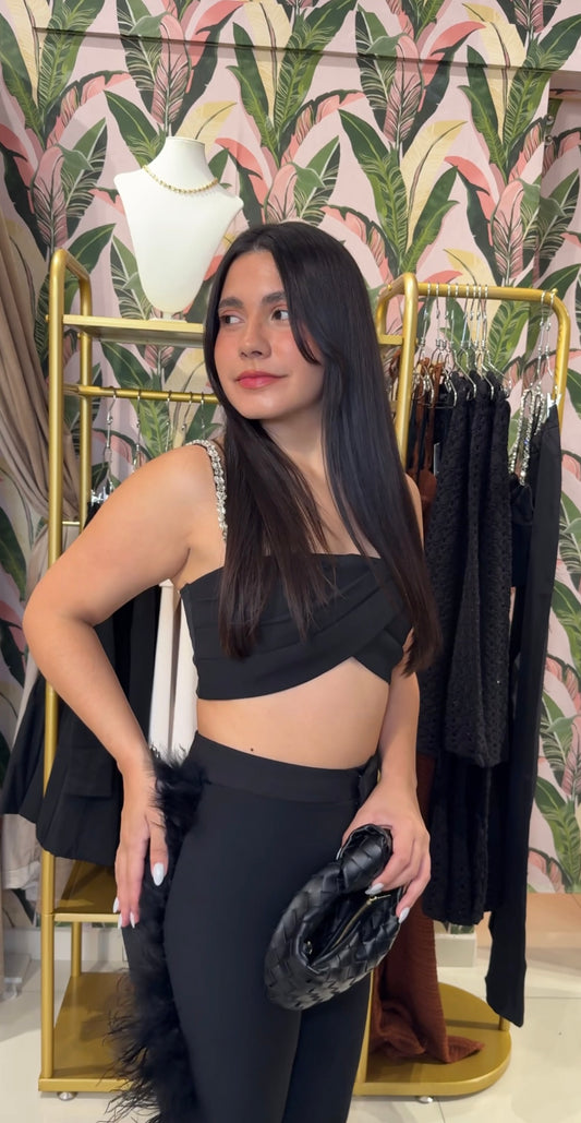 PLEATED FEATHER BLK SET